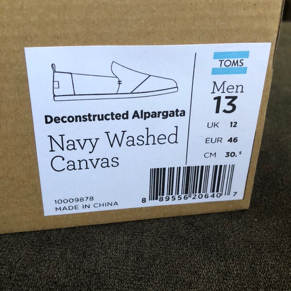 Brand New Navy Washed Men’s Toms - Picture 2 of 2